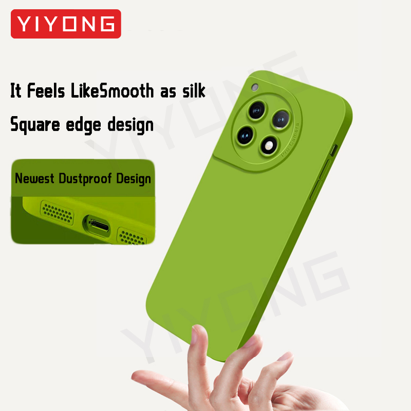 For OnePlus12 Case YIYONG Square Liquid Silicone Soft Cover For OnePlus 12 13 12R 13R One Plus 11 11R OnePlus12R OnePlus13 Cases