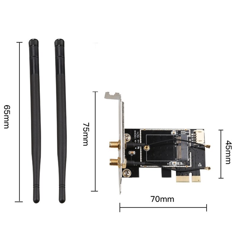 OPQ-PCI-E x1 para m.2 ngff e-key wifi adaptador de rede sem fio placa conversor com bluetooth para desktop pc