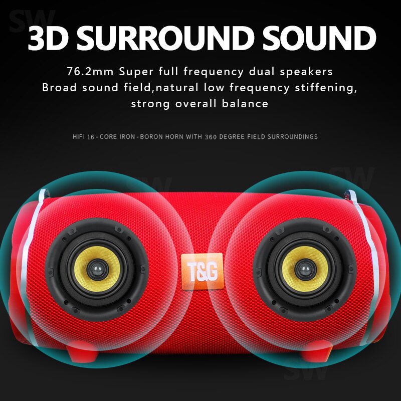 50W High Power Bluetooth-luidspreker TG187 Waterdichte draagbare kolom Super Bass voor pc Computerluidsprekers 3D Stereo Subwoofer Boom Box Muziekcentrum Home Theater Soundbar FM TF