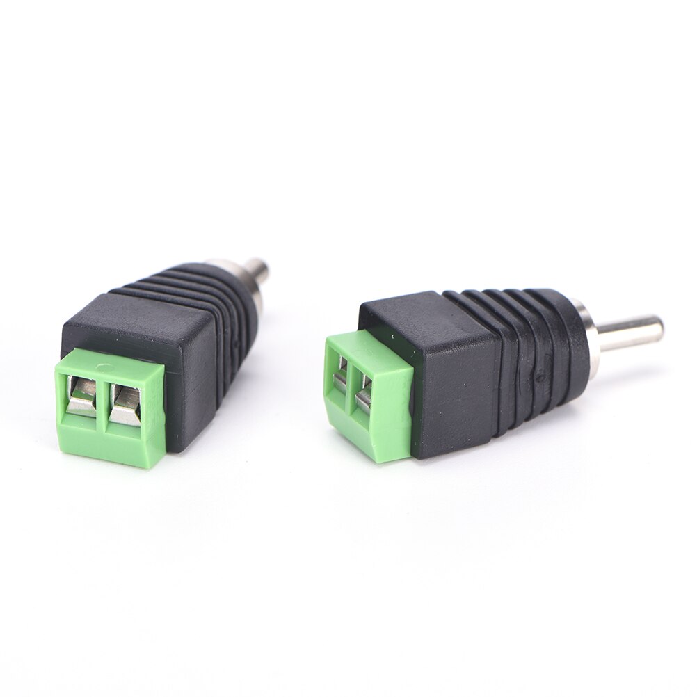 4 pcs Speaker Wire cable to Audio Male RCA Connector Adapter Jack Plug