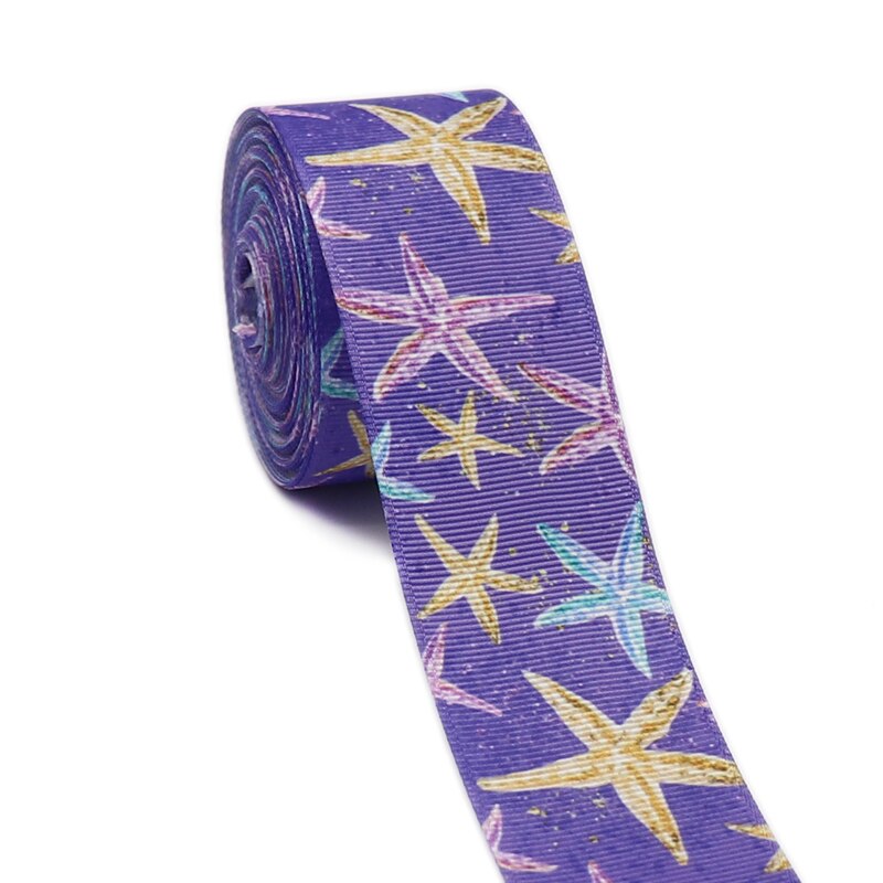 5 Yards 1.5" 38MM Purple Starry Sky Printed Ribbon For Hair Bows DIY Crafts Handmade Accessories Y2020121703: 2004077
