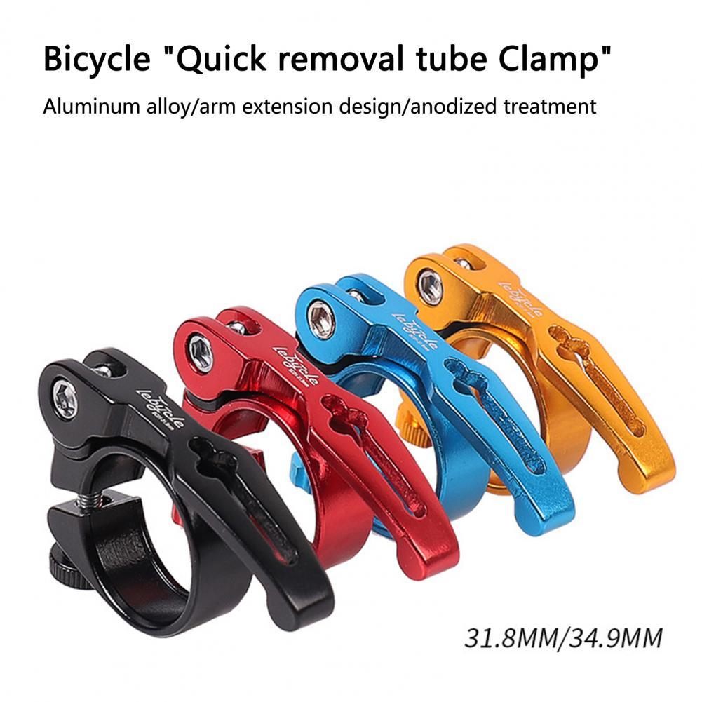 Tranz X 34.9mm MTB Seat Post Clamp With Quick Release – Satin Silver, Fits Multiple Bike Types