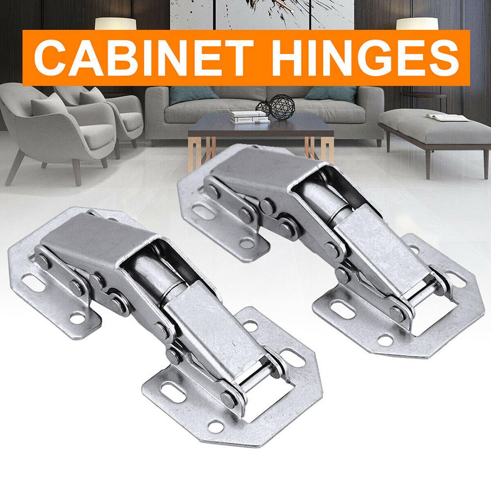 2Pcs 90 Degree Easy Mount Concealed Kitchen Cabinet Cupboard Sprung Door Hinges Bridge Hinge 3''Frog Marble Hinge