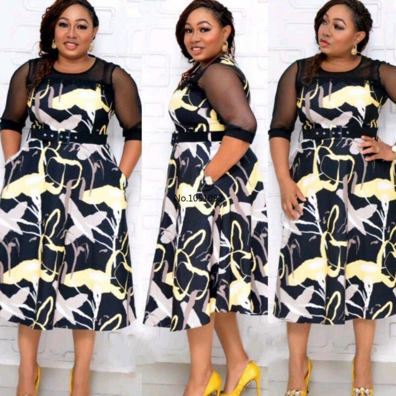 5XL 6XL Plus Size African Dresses For Women Africa Clothes Dress Print Dashiki Ladies Clothing Africa Dress Big Size 4XL