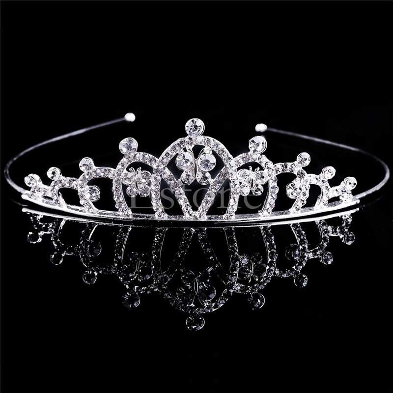 Wedding Bridal Princess Oostenrijkse Crystal Tiara Kroon Sluier Haar Accessoire Voor Meisjes Kinderen Tiara Kroon Haar Sieraden: 4