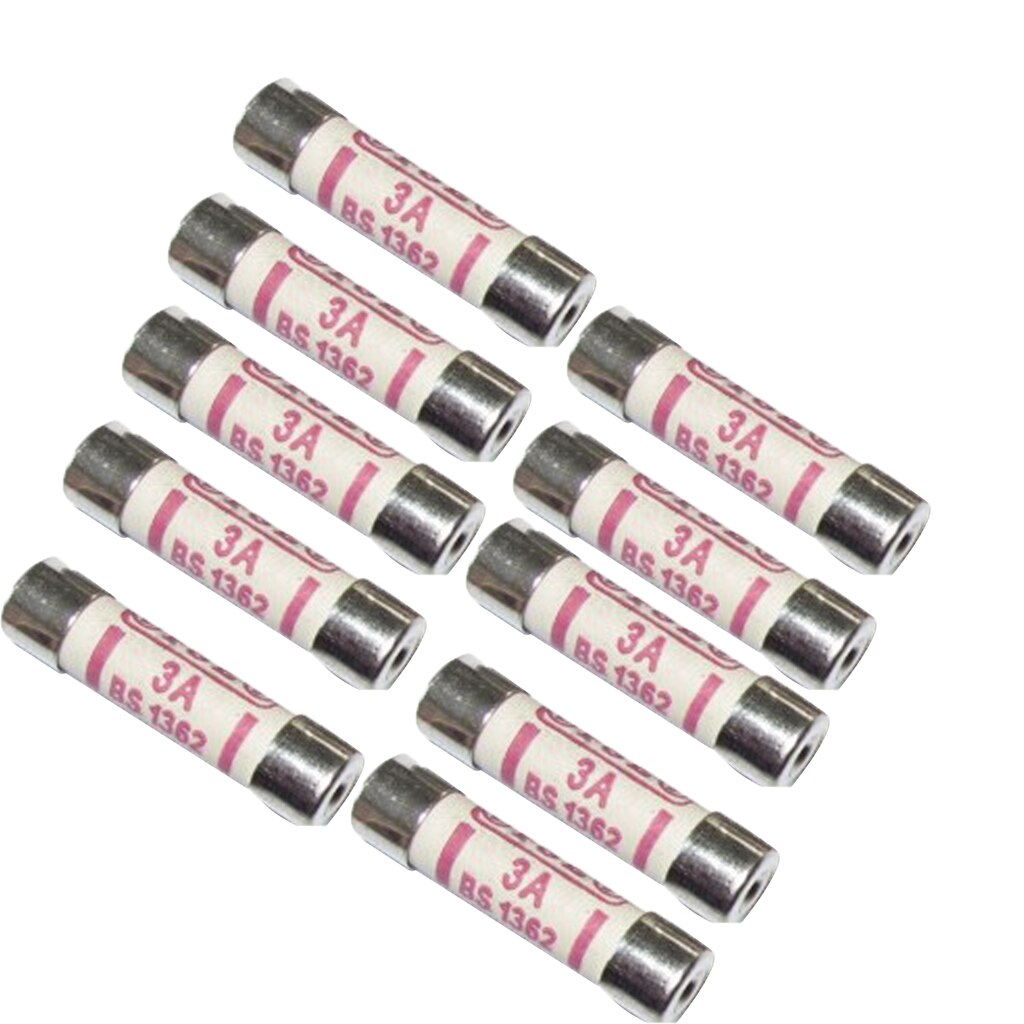 10Pcs Fuse Ceramic Fuse Tube BS1362 3A 6x25mm For Multimeter Instrument