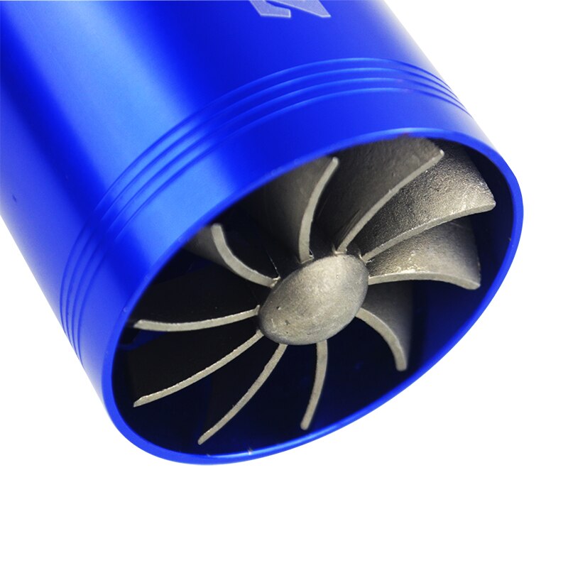 F1-Z Double Supercharger Turbine Turbo Charger Air Intake Gas Fuel Saver Fan VR-FSD11