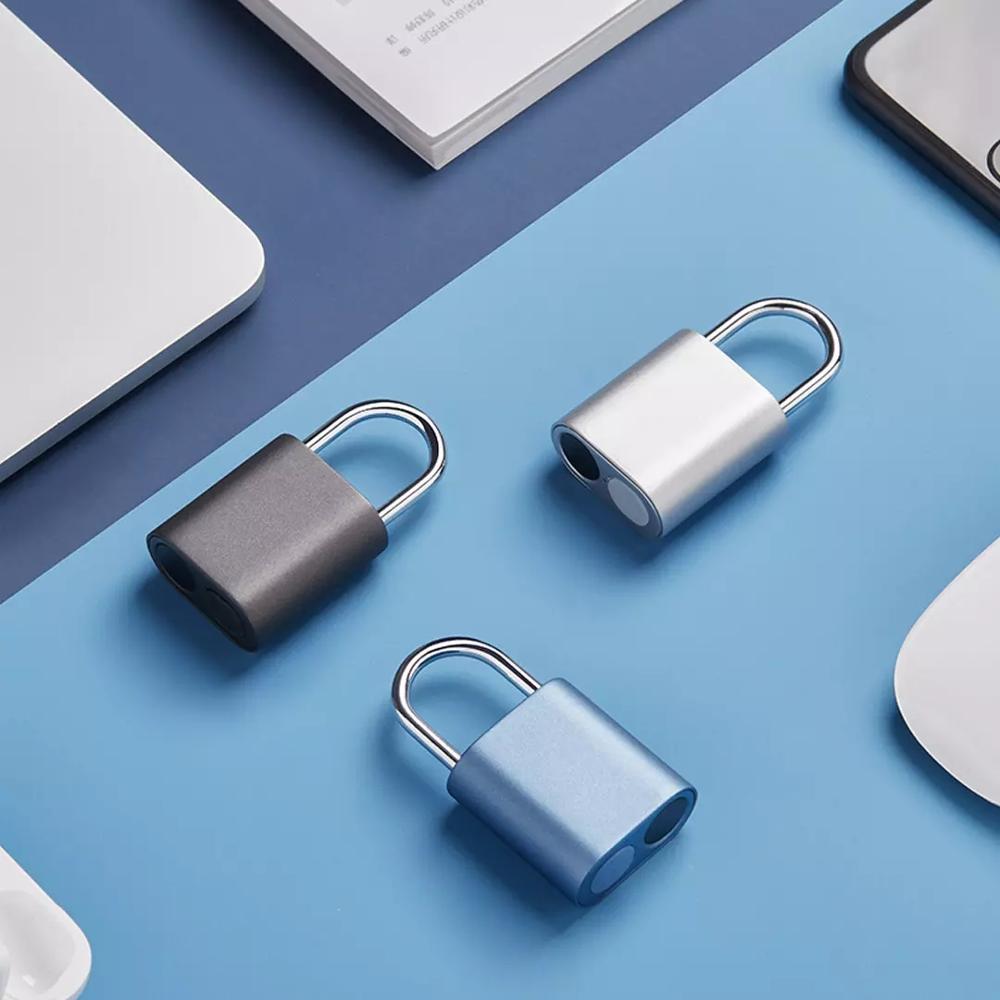 XIAOMI Noc Loc Smart Fingerprint Padlock USB Rechargeable IPX7 Waterproof Mini Portable Intelligent Lock Finger Print Unlock