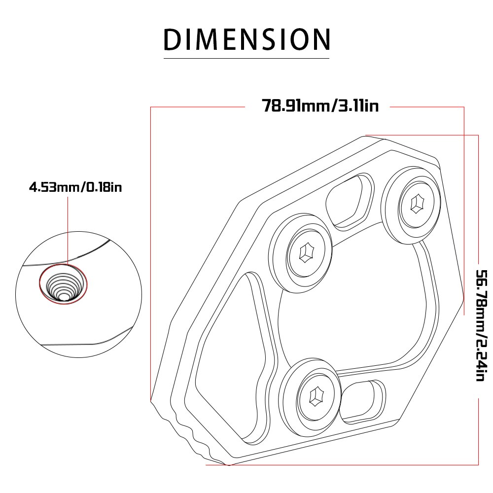 Motorfiets Accessoires Aluminium Side Stand Vergroten Plaat Kickstand Extension Voor Bmw S1000RR S 1000 Rr