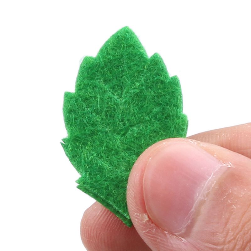 200pcs Green Leaves Leaf Card Making Decorating DIY Sewing Crafts Handcraft Applique Wall Stickers 30mm