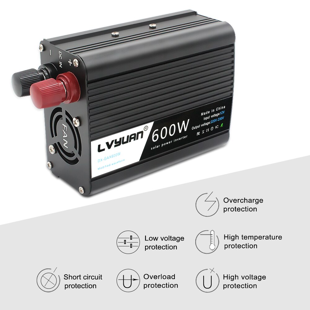Inverter 12v 220V 50hz 600W Car Inverter Convert Car Transformer Car Power Adapter Appliances Webasto 12 volts Inversor12v 220 v