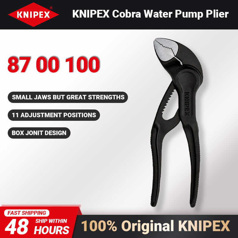 KNIPEX 87 00 100 Cobra XS Water Pump Pliers 4 Inches Polished Plier 11 Adjustment Positions Plier Tool For Consctruction: Default Title