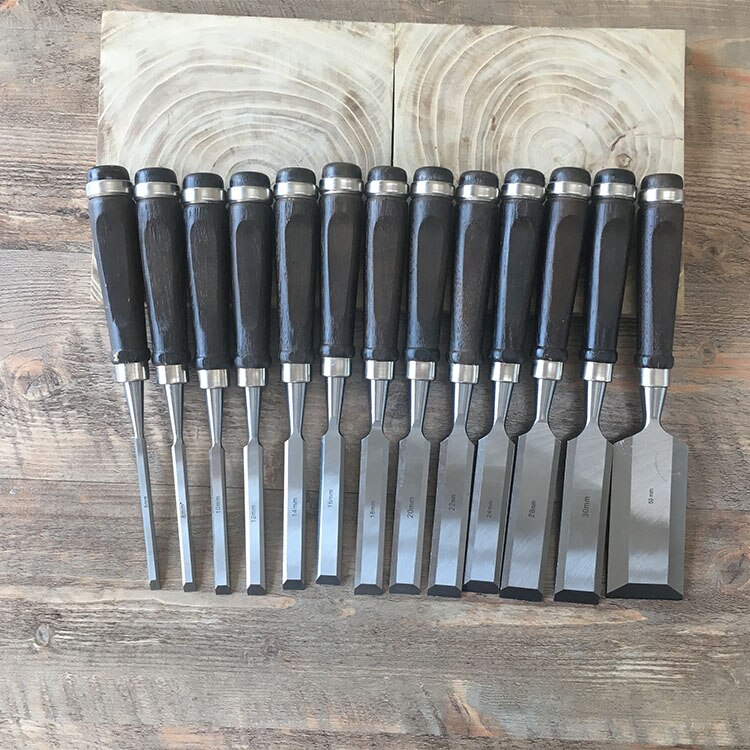 Houtbewerking Beitel Hoge Carbon Staal Met Houten Handvat 6Mm 8Mm 10Mm 12Mm 14Mm 16Mm 18Mm 20Mm 22Mm 24Mm 28Mm 30Mm