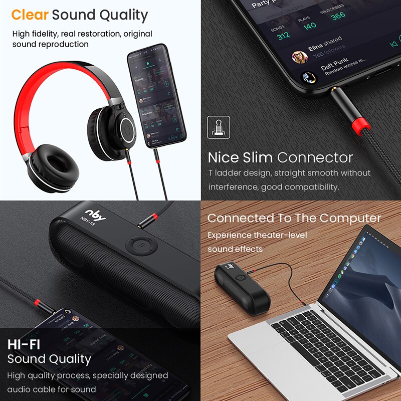 3.5mm Jack AUX Audio Cable Speaker Cable Splitter Headphone for Computer Car MP3 AUX Cord Mic Audio Y Splitter Cable