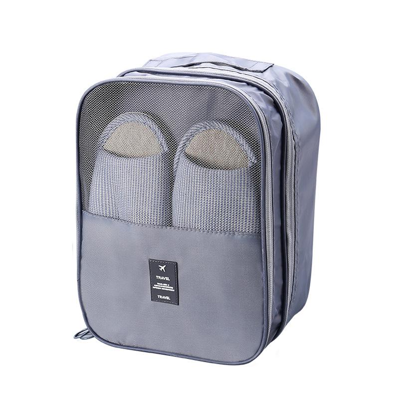 Travel accessories Double Layer Shoes Bags packing cubes Suitcase travel bag organizer Portable Storage duffle bag sac de voyage: Gray