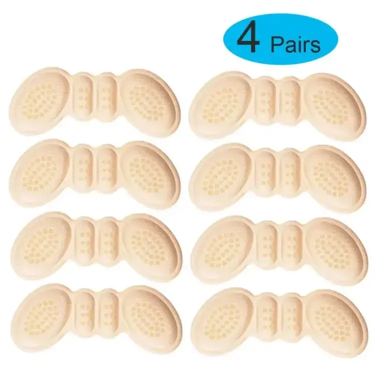 1/4 pares de almohadillas de inserciones de tacón alto, plantillas adhesivas antidesgaste de tamaño ajustable, pegatina protectora, alivio del dolor, cojín para zapatos para el cuidado de los pies: Beige