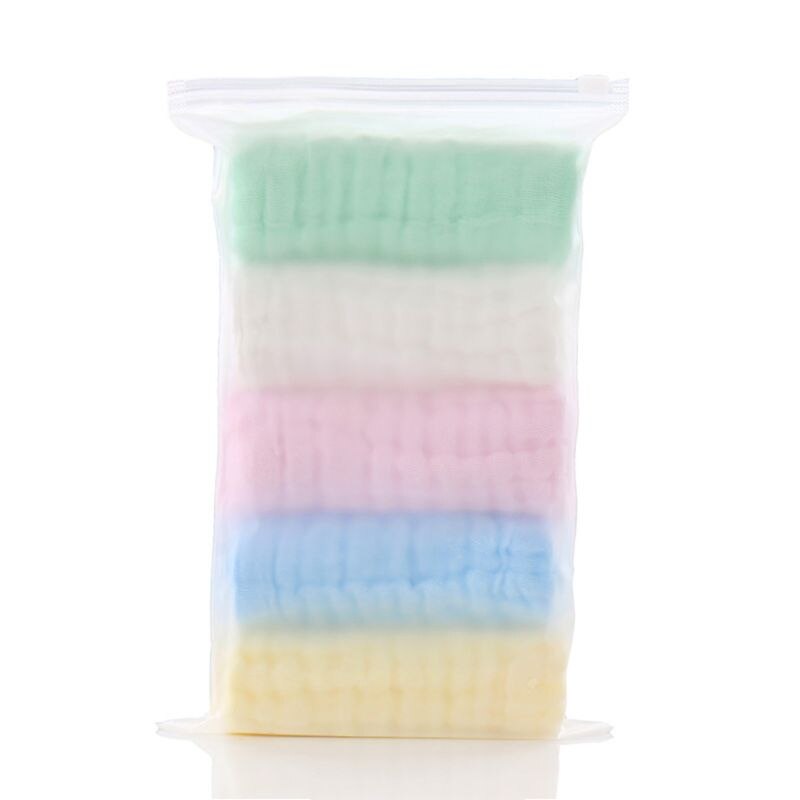 5 unids/lote de pañuelo para bebé, toalla cuadrada para la cara, muselina, toalla para cara infantil, paño de limpieza 24BE
