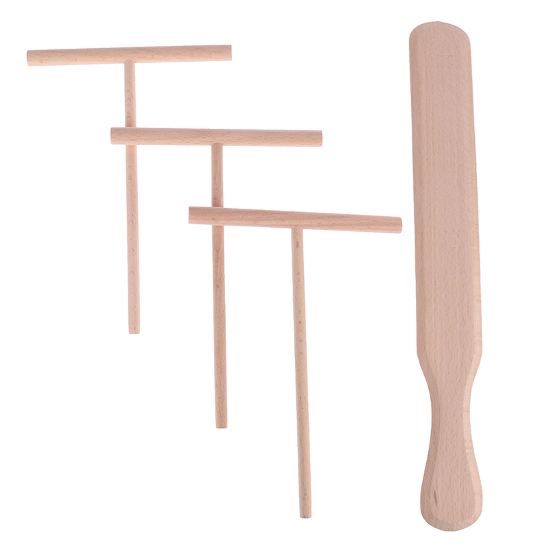 4pcs Pancake Cooking Utensils Wooden Crepe Spreader and Spatula Tortilla Rake Batter Spreading Tools: Default Title