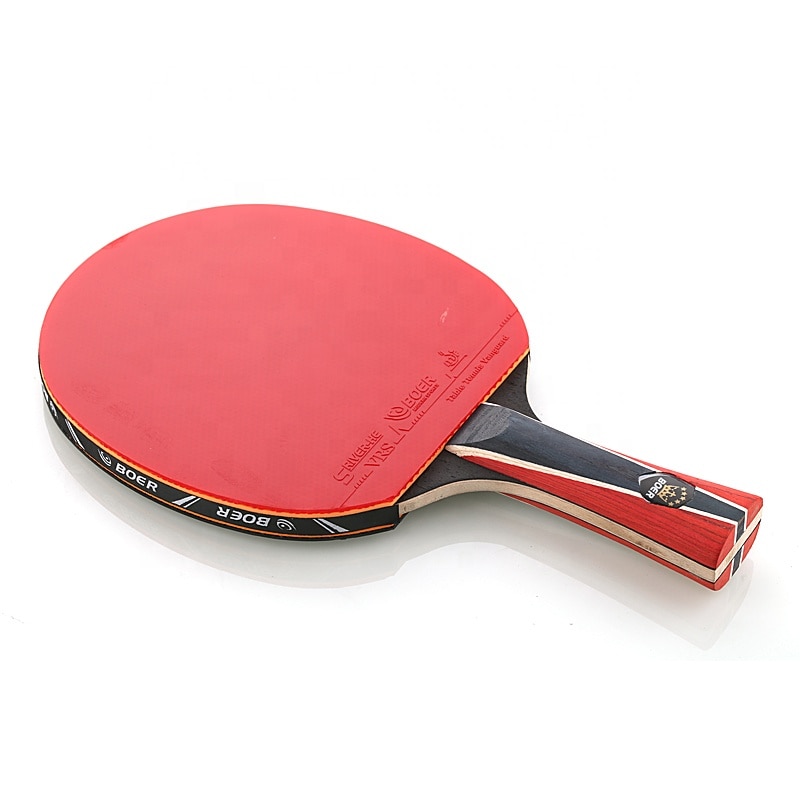 1 pçs profissional 6 estrela ping pong raquete de tênis de mesa bat lâmina de carbono ping pong bat 7-ply paddle tênis de mesa pingpong traing: Long handle