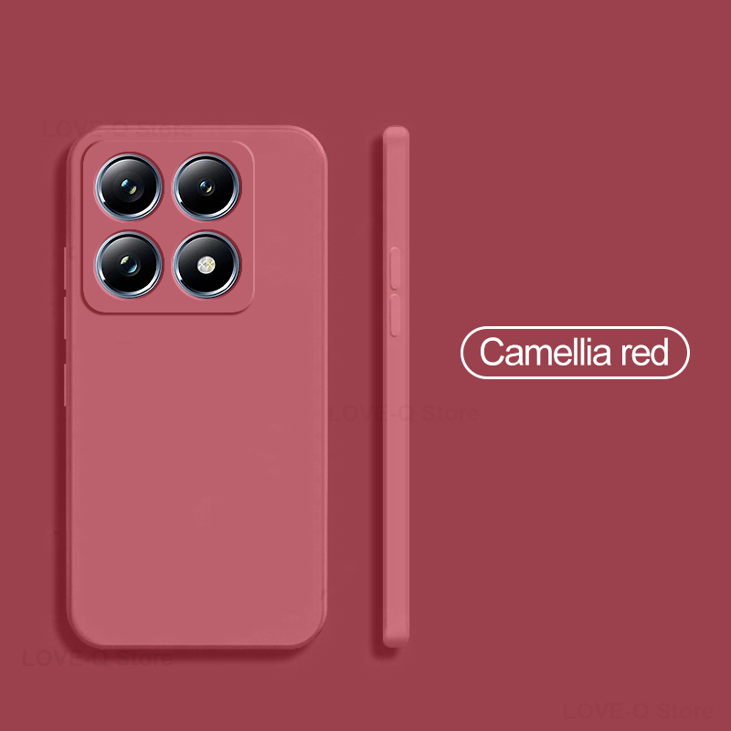 Coque en silicone liquide d'origine pour Xiaomi, couverture souple en TPU, Xiaomi 14 T Pro: PC / Rouge foncé