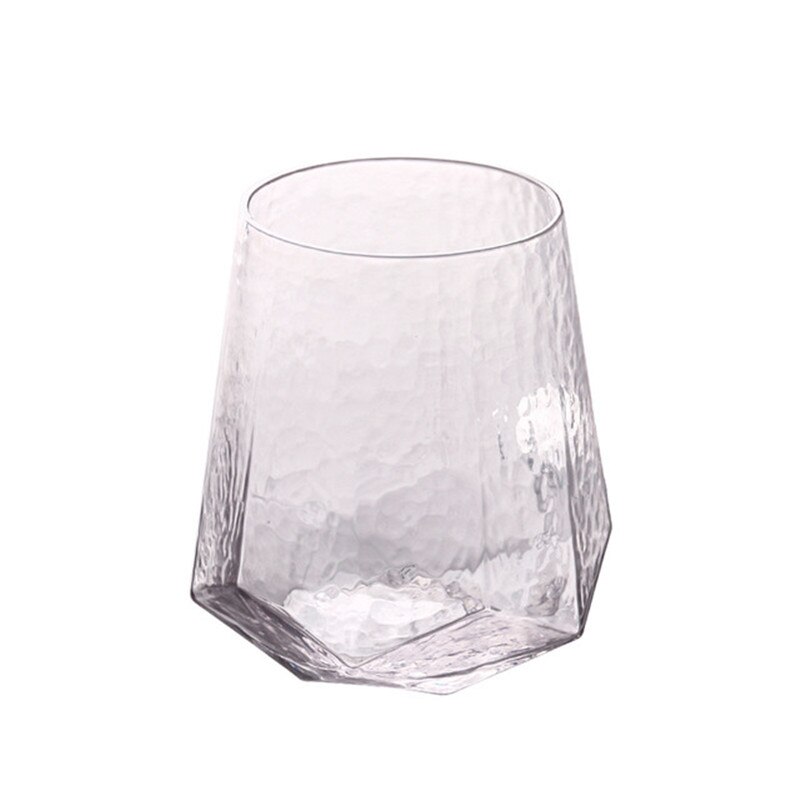 Verre à vin moderne verre à diamant martelé | Flacons de coupe créative, liqueur tasse de Champagne, verre à bord en or, vaisselle pour décoration de la maison du Bar: Black