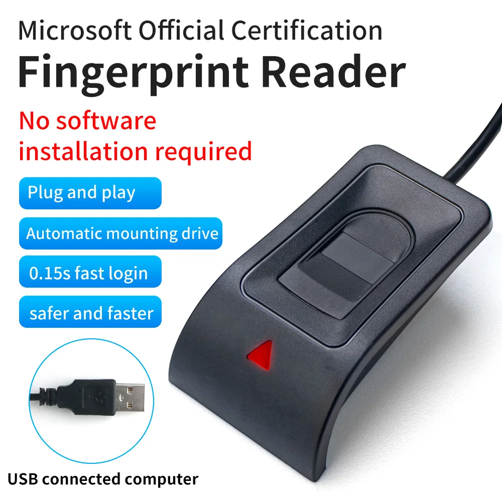 Biometric Fingerprint USB Reader for Windows 10/11 - Secure Login with Hello Biometrics: Default Title