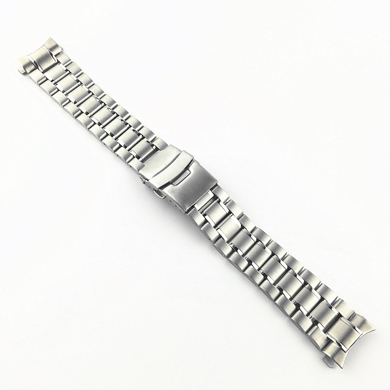 Cinturino in acciaio inossidabile 18mm 20mm 22mm 24mm cinturino cinturino estremità curva cinturino orologio doppio blocco fibbia cinturino da polso di ricambio