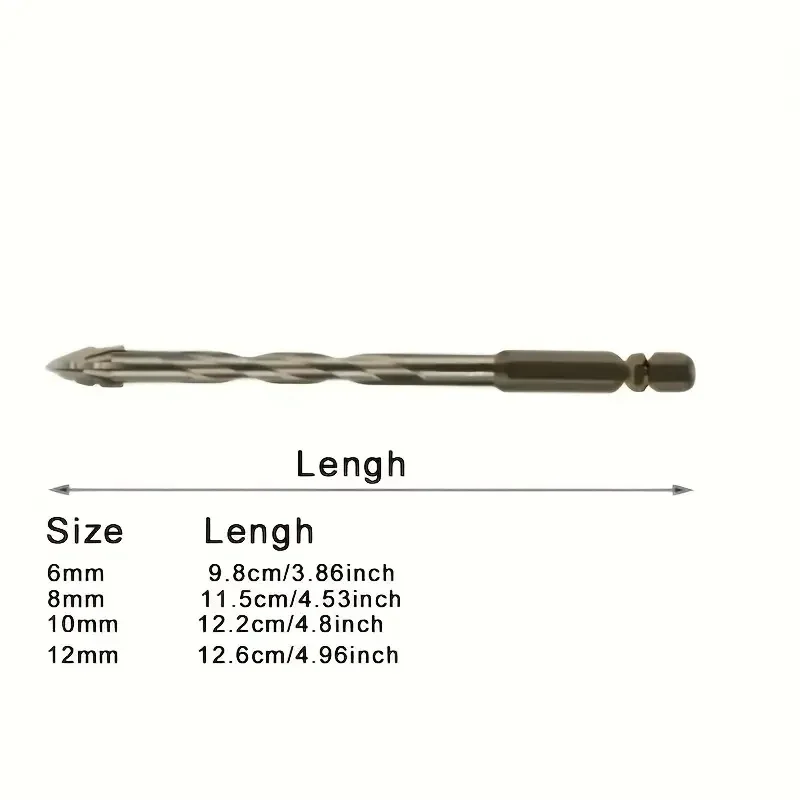 4-fluit hardmetalen boorset voor keramiek, glas, marmer, beton en roestvrij staal - duurzaam snijgereedschap