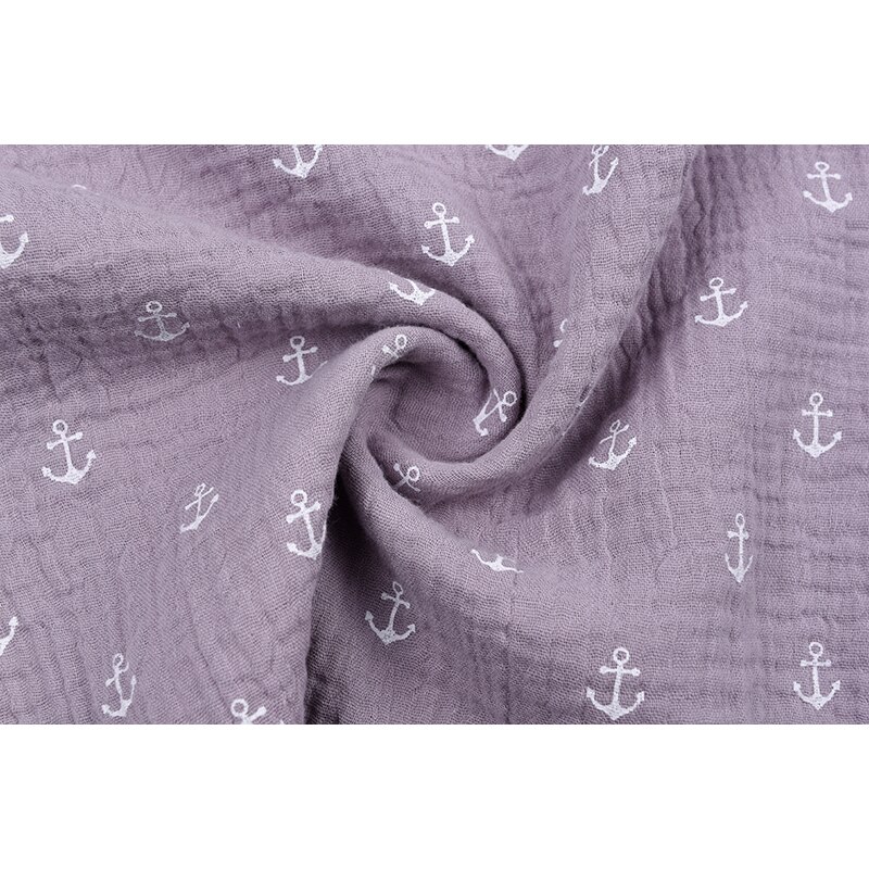 Double Cotton Gauze Muslin Printed Fabric Diy Double Gauze Fabric For Baby 100% Cotton Fabric Cotton Muslin Double Fabric: 10cm customized / grey