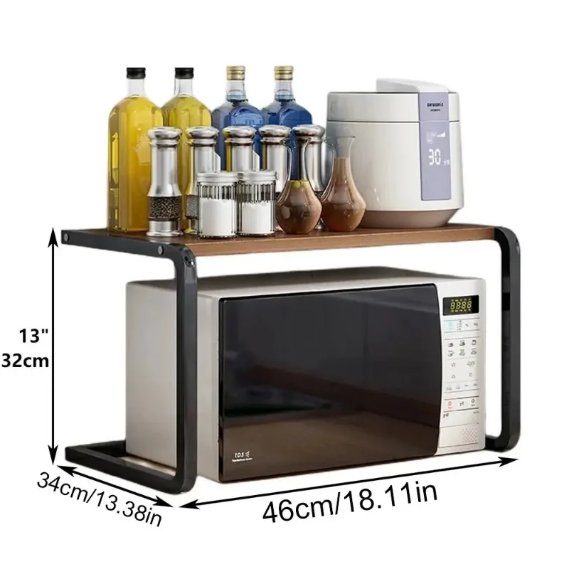 1 pc Kitchen Shelf Countertop Storage Rack Double-Layer Oven Microwave Oven Shelf Desktop Storage Rack Kitchen Baker's Rack