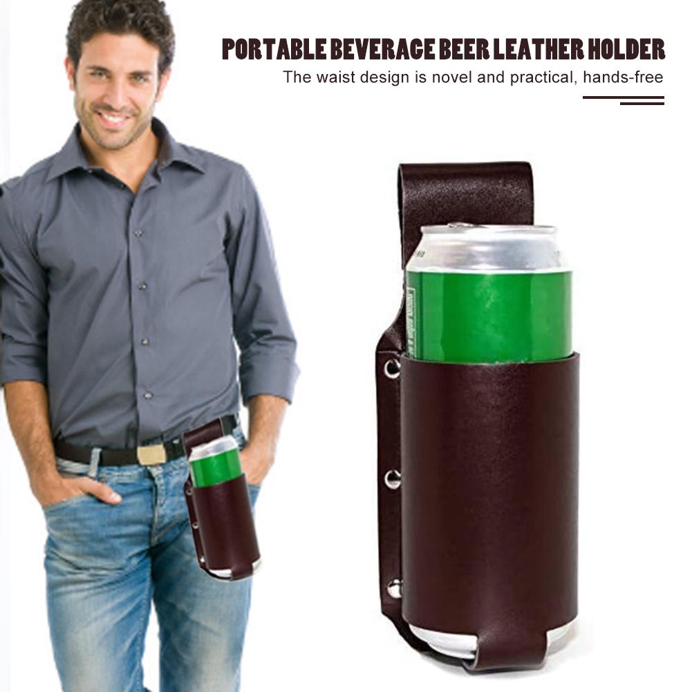 Porte-bouteille de bière classique en cuir étui à bière pour Cowboy de fête Barbecue: Default Title