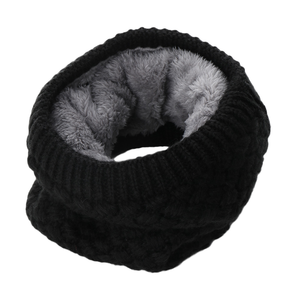 Kvinder vinter strikket tørklæde hals cowl krave fløjl varmt tørklæde cirkel infinity kabel tykt sjal kvindelige tilbehør
