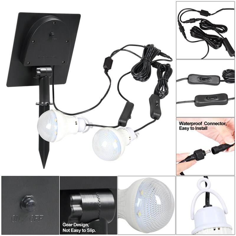 LED solar bulb light outdoor waterproof emergency projection light portable camping garden decoration solar light
