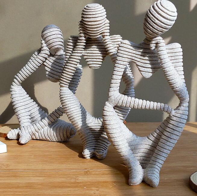[MGT] Abstract Character Decoration North European Home Ornament Drawing Room Office Sandstone Decor statue Sculpture