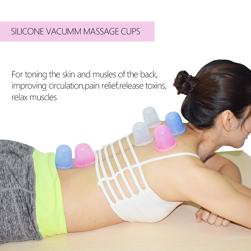 4 Stks/set Zuig Siliconen Massage Cup Anti-Cellulite Cups Facial En Body Therapie Verbeteren Huid En Algehele Gezondheid 4 kleuren