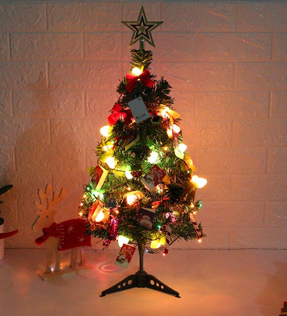 Diy Christmas Tree Package Pvc Desktop Small Mini Decorative Christmas Decor Tree Decoration Set 60cm