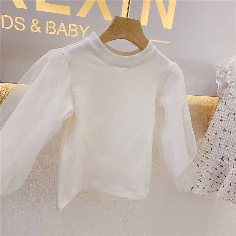 Herfstmeisjes t-shirt met lange mouwen, kindertops met sluiermouwen: 6