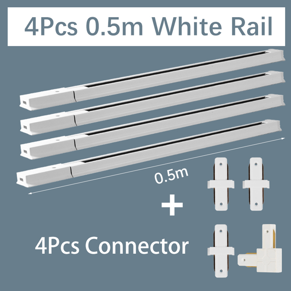 Spoorverlichtingsarmaturen Trackl Bar 0,5 m 2-draads railconnectorsysteem Universele railverlichtingsarmatuur voor led-spotplafondlamp: LICHTBLAUW
