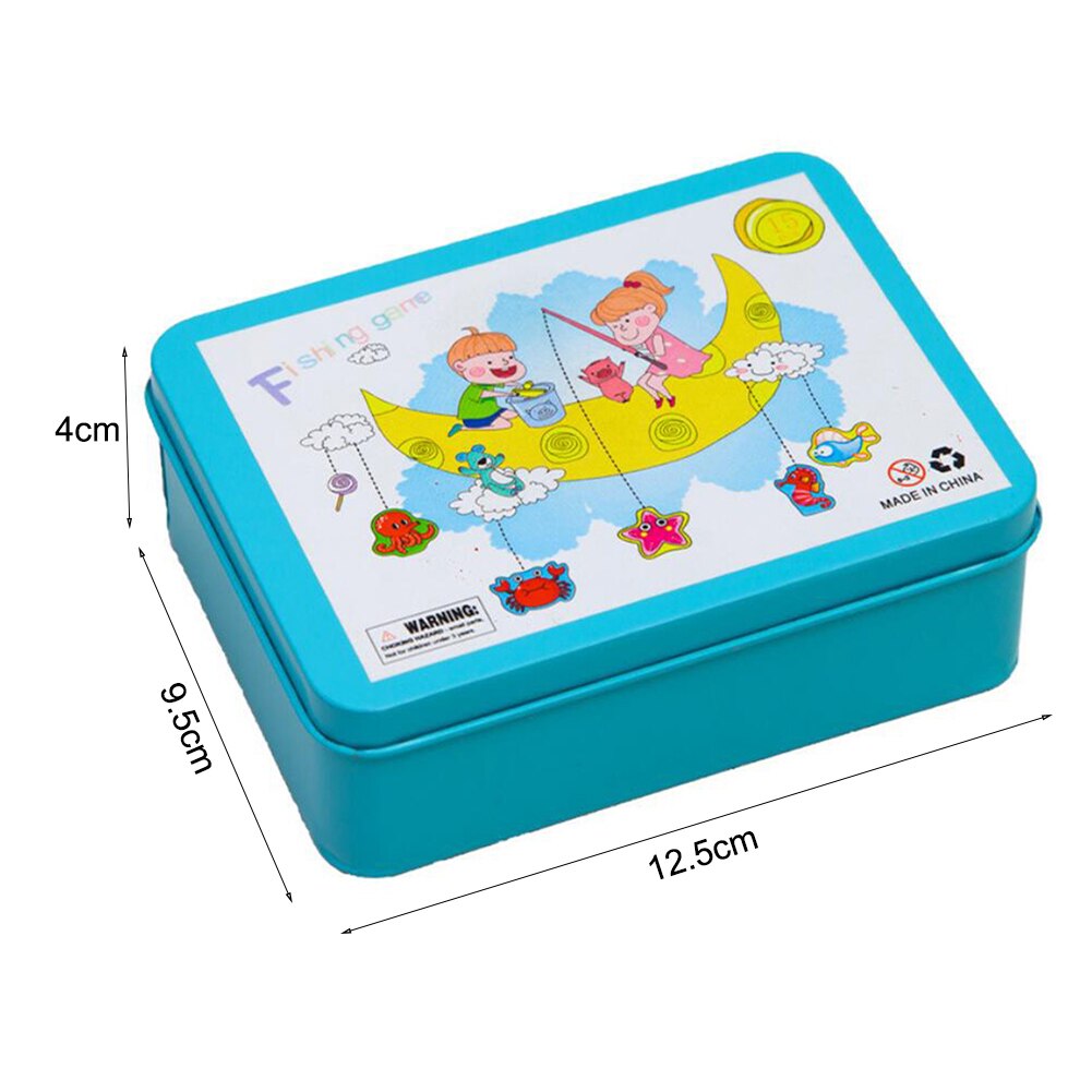 15 Pcs Baby Boy & Meisje Vissen Speelgoed Set Pak Magnetische Play Water Baby Speelgoed Vis Voor Kinderen Met Ijzer box J75