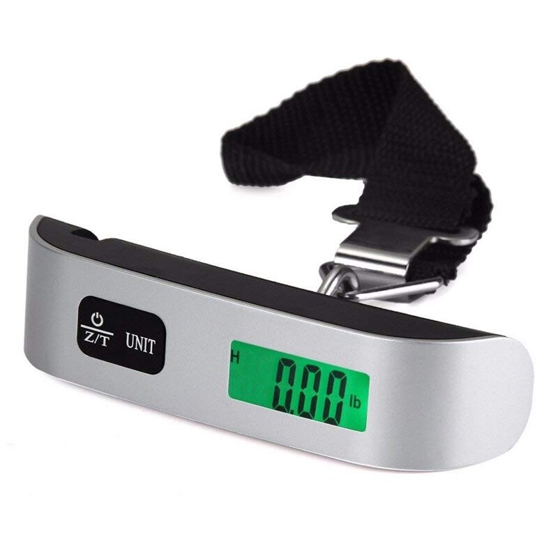50kg/110lb Pocket Luggage Scale Portable digital Suitcase Scale Handled Travel Bag Baggage Hanging Scales: Green