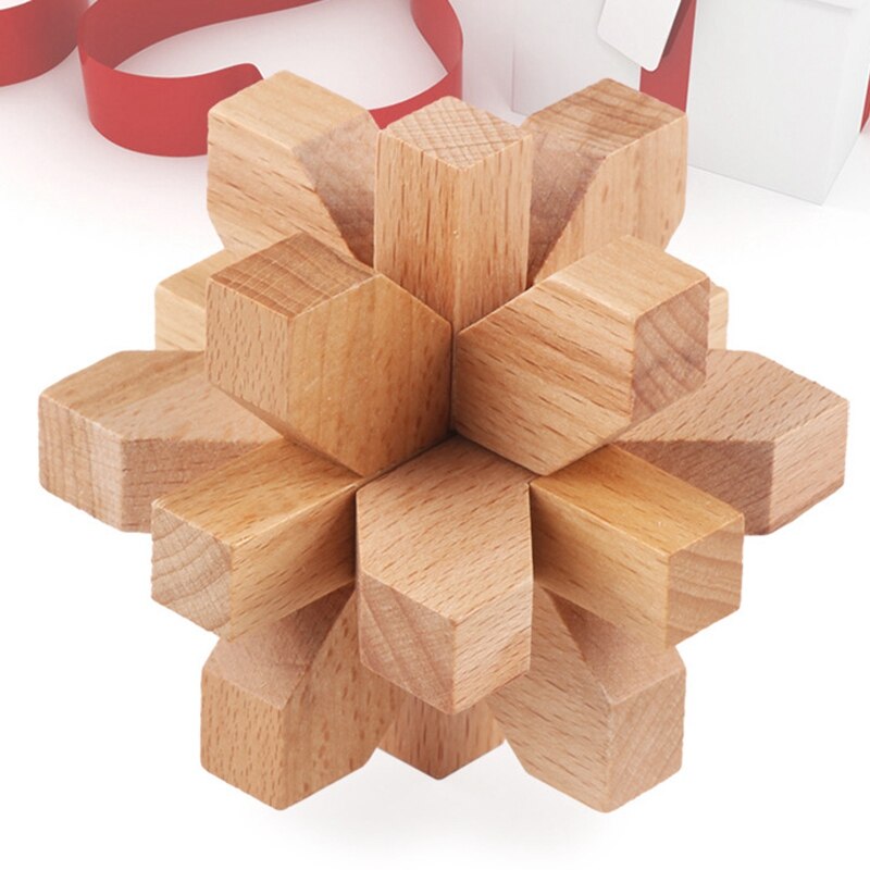 6 Pz/impostato Nuovo Disegno Kong Ming Blocco Rompicapo 3D di Legno Nove collegamento ad incastro sbavatura puzzle Giocattolo Gioco per Adulti bambini