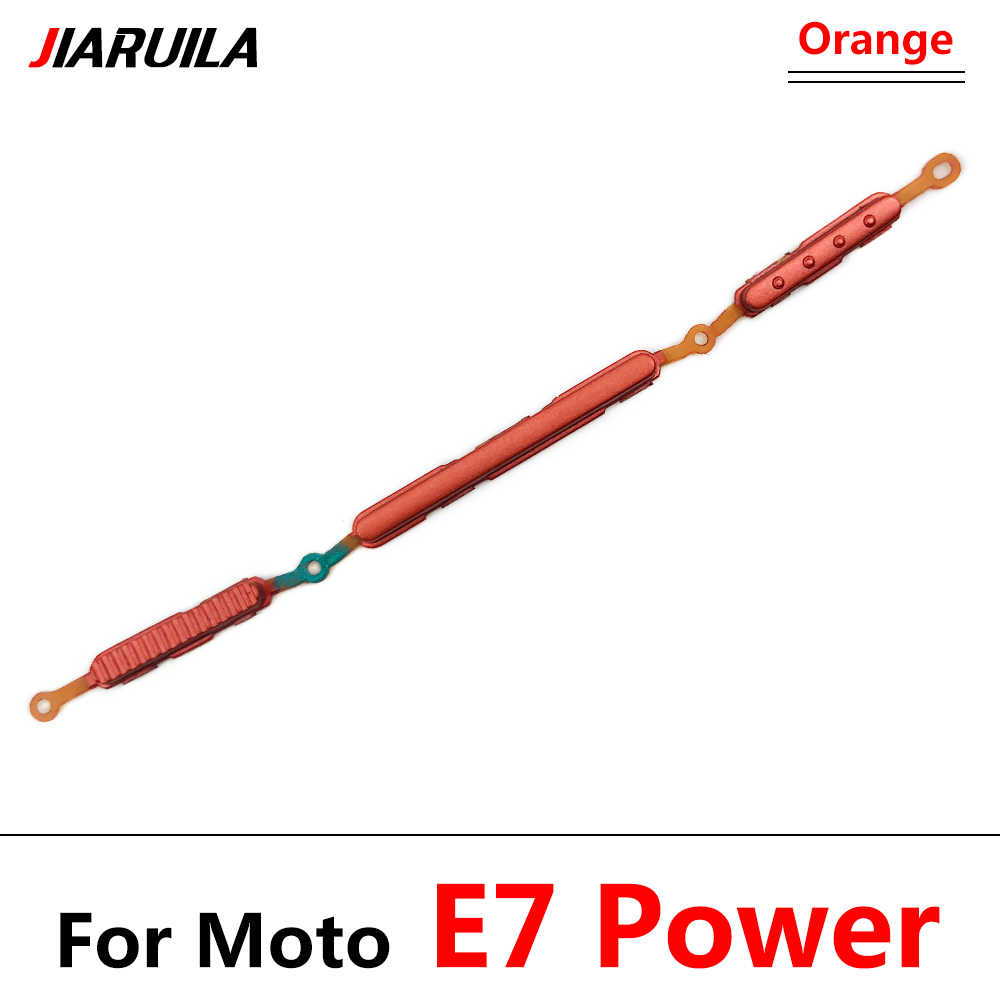 10 Stks/partij Side Volume Knop + Power On/Off Buttton Key Set Voor Moto E6 Plus E7 Power G Power G60 Volume Knop: E7 Power Orange