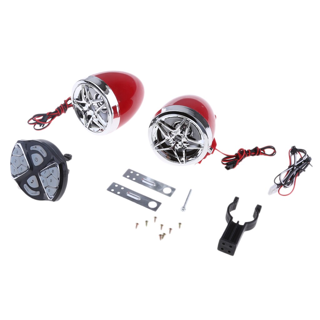 Motorcycle Motorbike Audio FM Radio MP3 Player Stereo Speakers Sound System DC12V