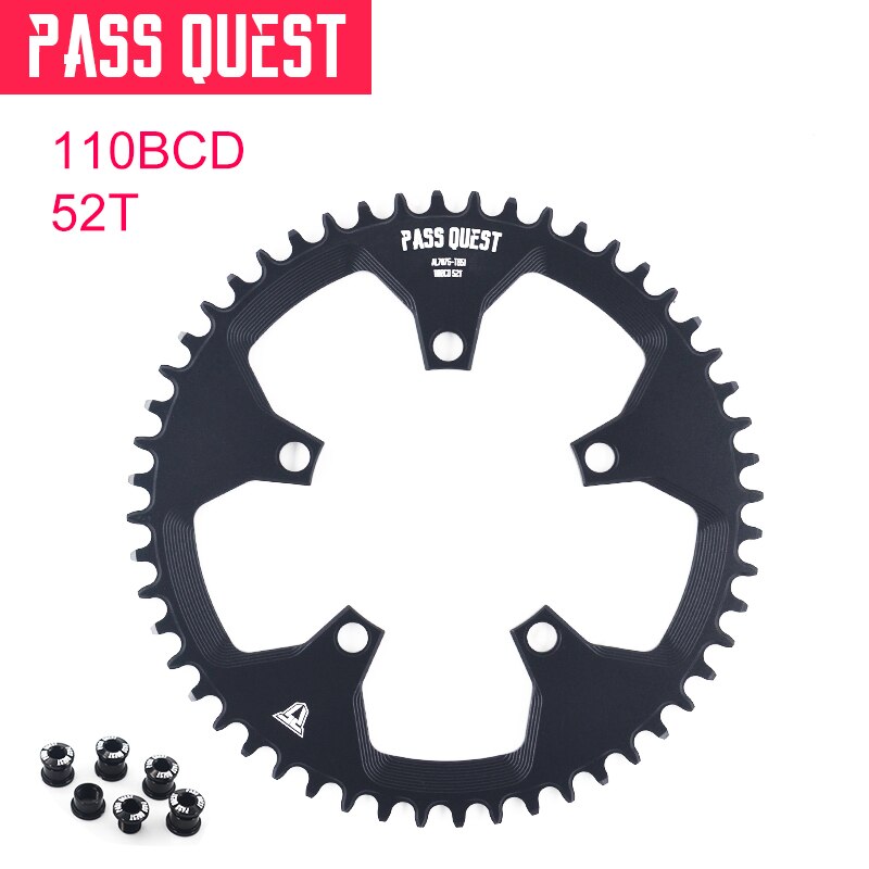 Pass quest 110 bcd 5 poot rond smal breed kettingblad racefiets kettingblad 42t 44t 46t 48t 50t 52t crank tanden voor 3550 apex