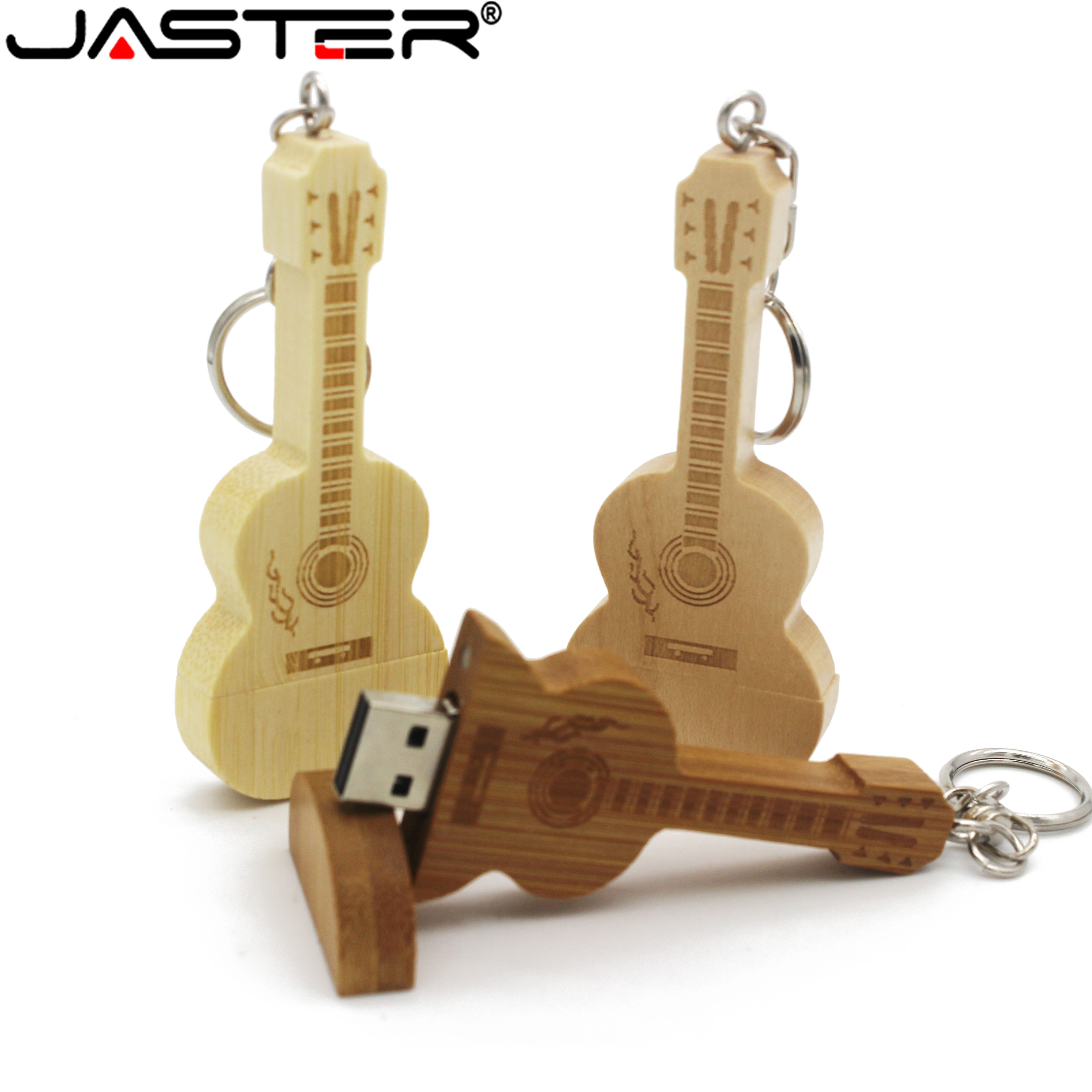 (Over 1 Pcs Gratis Logo) houten Gitaar Usb Flash Drive Pendrives Pen Drive 8Gb 16Gb 32Gb 64Gb Usb Stick Stick sleutelhanger