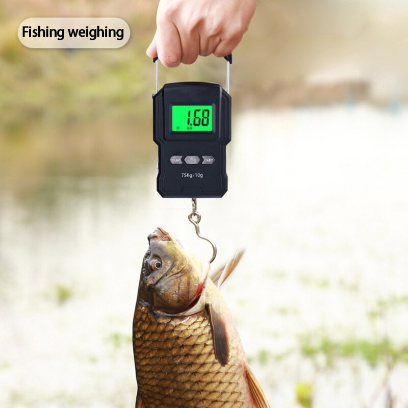 Mini Crane Scale Portable 165lb/75kg Heavy Duty Digital Hanging Scales LCD Display with Backlight for Home Farm Market t