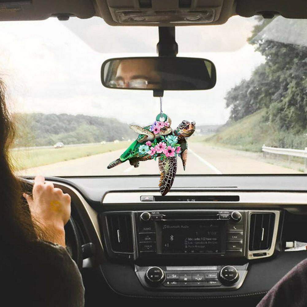 Tortuga marina-mamá con adorno para bebé, adorno colorido y lindo para coche, adorno colgante para tortugas, decoración para el hogar, para niños H8Z9