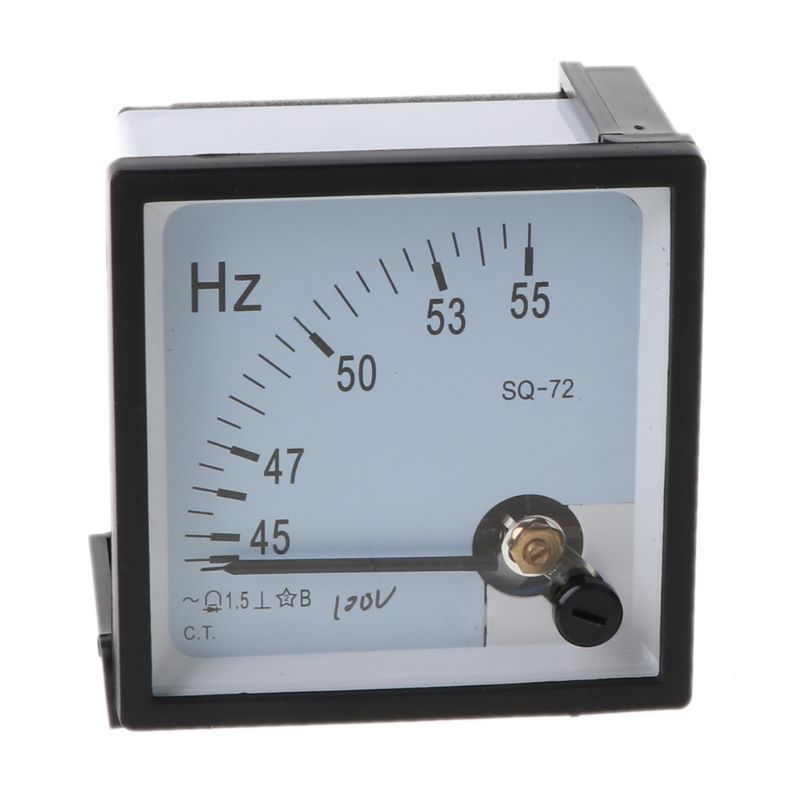 AC 100V 220V 380V Analog Panel Frequency Meter Tester Gauge Hertz Indicator 45-55Hz