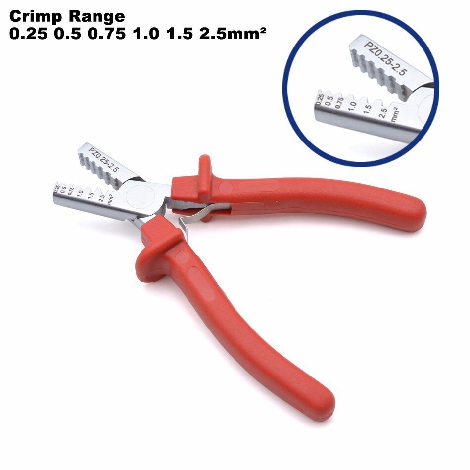 Small Crimper Pliers 0.25-35mm Germany Style Electrical Bootlace Terminal Ve Crimping Tools: PZ0.25-2.5