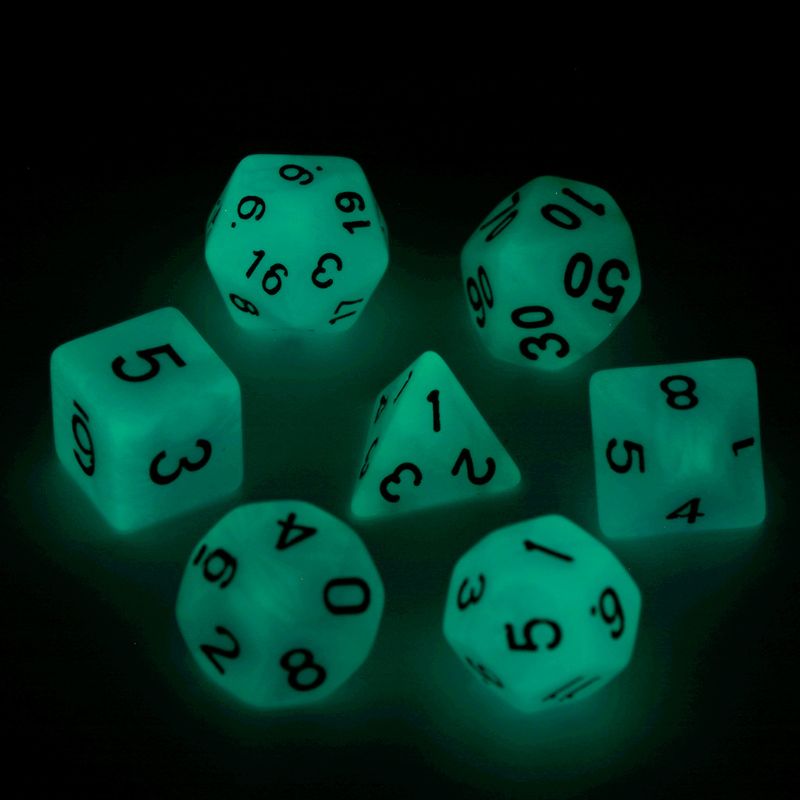 2022 7Pcs/set Luminous Polyhedral Sided Dice D4 D6 D8 D10 D12 D20 Set For D&amp;D RPG Poly Game